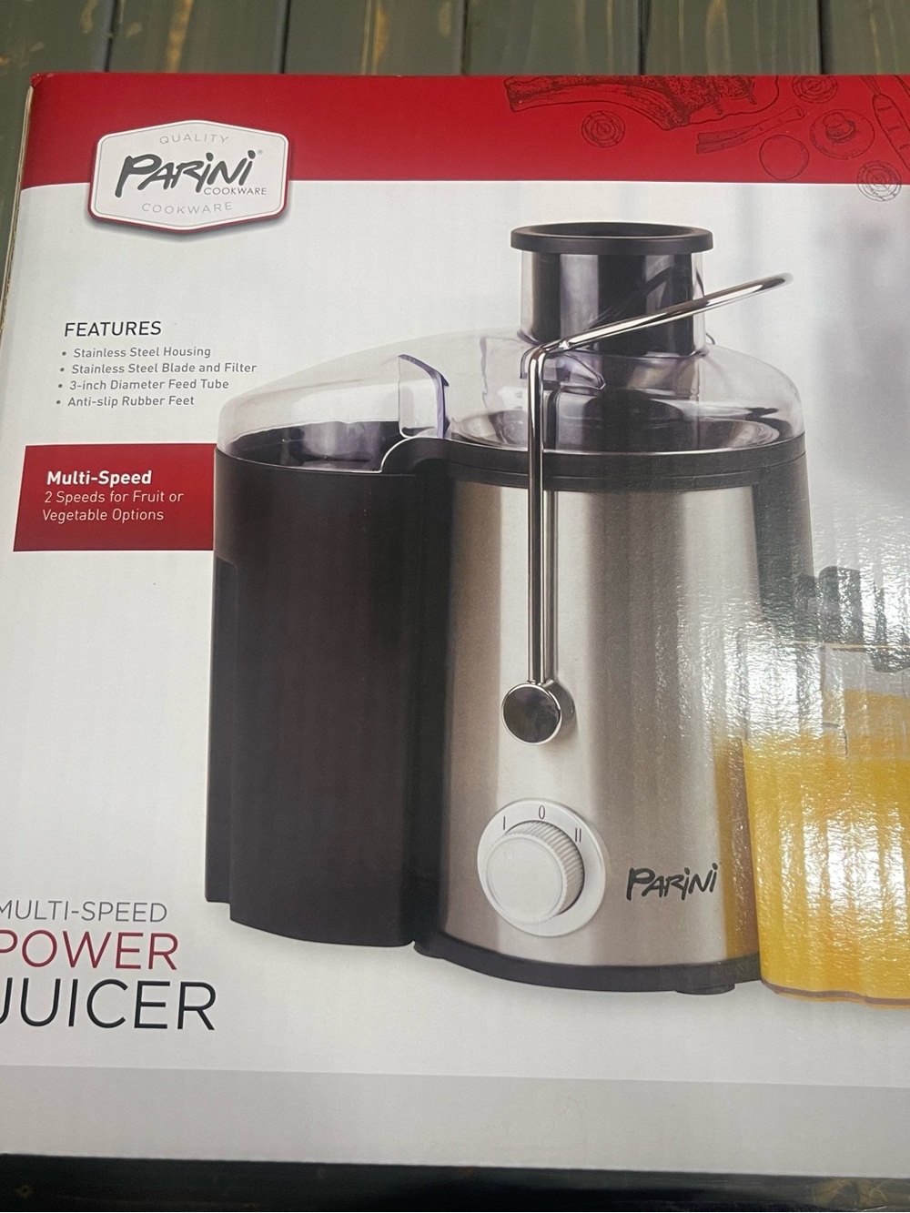 Parini Multi-Speed Power Juicer - Silver/Black